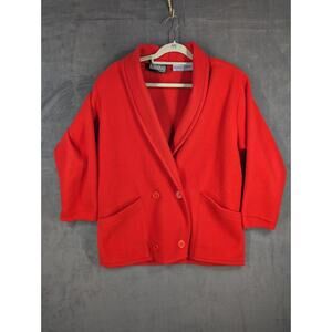 Separate Editions Cardigan Women's Size Medium Red Polarfleece